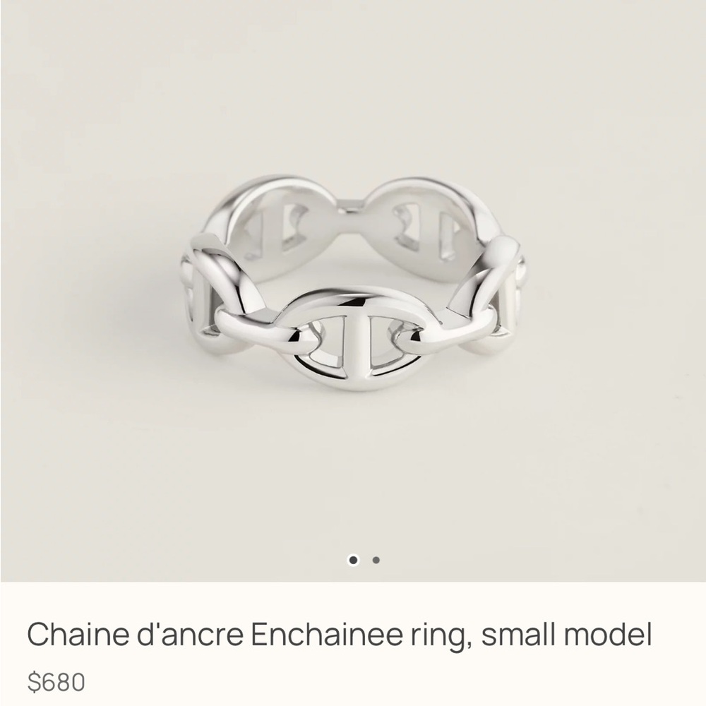 Hermes Silver Chaine d'Ancre Enchainee Ring